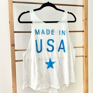 Wildfox USA Star White Tank Top Coverup Cotton